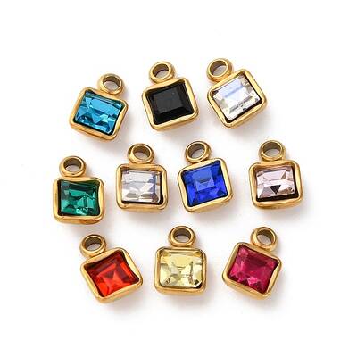 Ion Plating(IP) 304 Stainless Steel Rhinestone Pendants