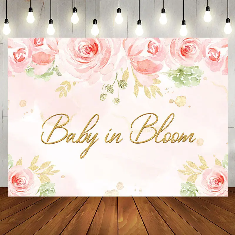Aperturee Baby In Bloom Floral Backdrop for Gender Reveal