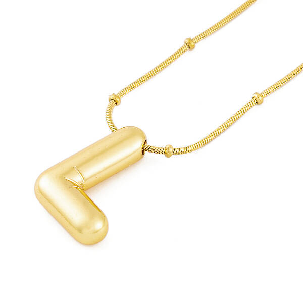 Ion Plating(IP) Initial Letter 304 Stainless Steel Pendant Necklaces