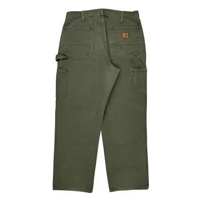 Carhartt Double Knee Carpenter Trousers - 33? Waist Green Cotton