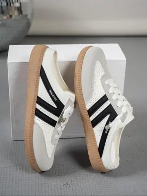 Women's Fashionable Lace Up Casual Shoes, Trending Shoes, Workout Sneakers, Shoes For Summer, Female All-match Round Toe Shoe...