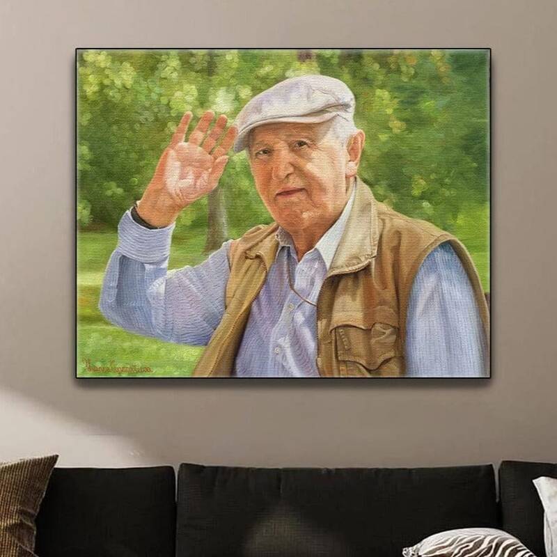 Abstract Custom Paintings from Photo Granddad Original Figurative Art Family Oil Painting Modern Wall Decor | PAINTING FROM P...