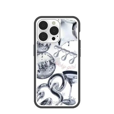 Clear Cosmic Luck iPhone 13 Pro Case With Black Ridge