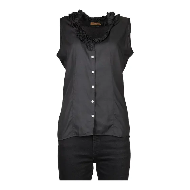 Conbipel Blouse - Small Black Viscose