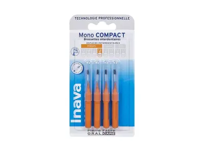 Inava Mono Compact Narrow Interdental Brushes 1.2mm Orange x4