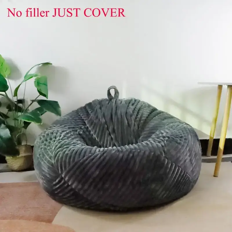 Bean Bag Cover without Filler, 1 Count Striped Bean Bag Sofa Cover, Soft Comfortable Bean Bag Cover for Home Living Room Bedr...