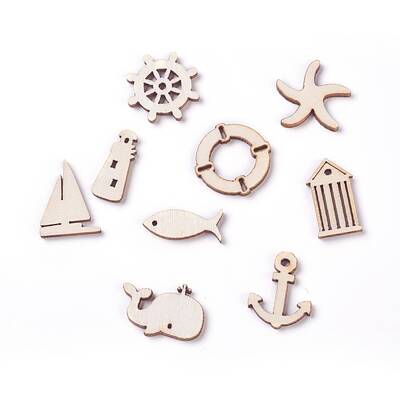 Sailing Theme Wooden Cabochons/Pendants