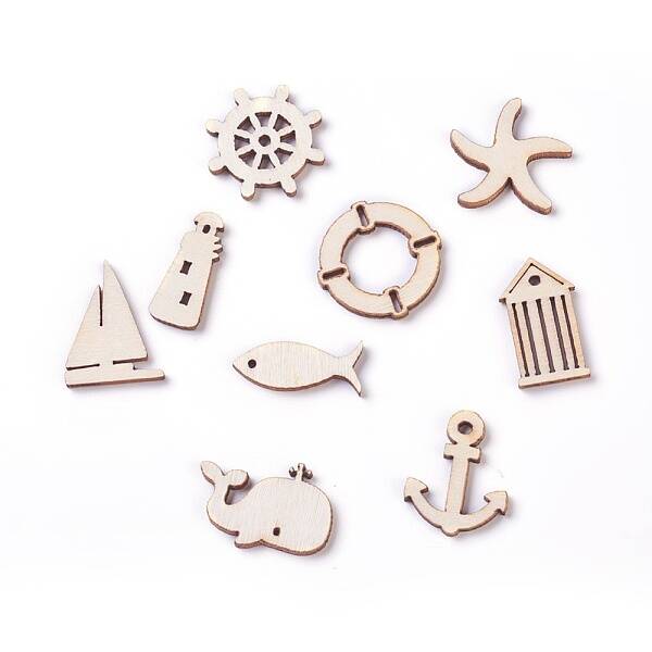 Sailing Theme Wooden Cabochons/Pendants