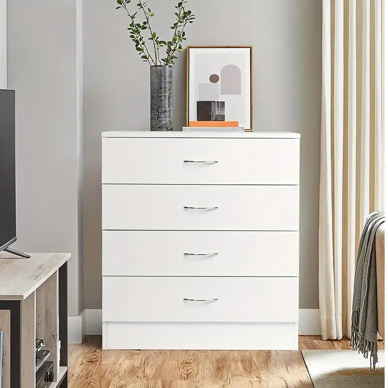 Karl home 4 Drawer Dresser for Bedroom, Small Chests of Drawers Modern Nightstand, White Dresser Chest with 4 Storage Drawers...