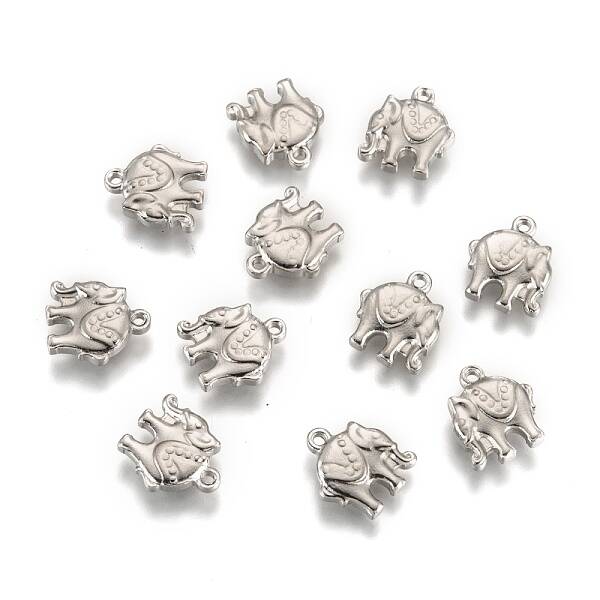 Tarnish Resistant 201 Stainless Steel Elephant Charms