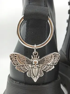 Punk Style Skull & Bat Design Shoe Charms, Fashionable Novelty Shoes Decorations for Boots, Stylish Y2k Shoes Accessories for...