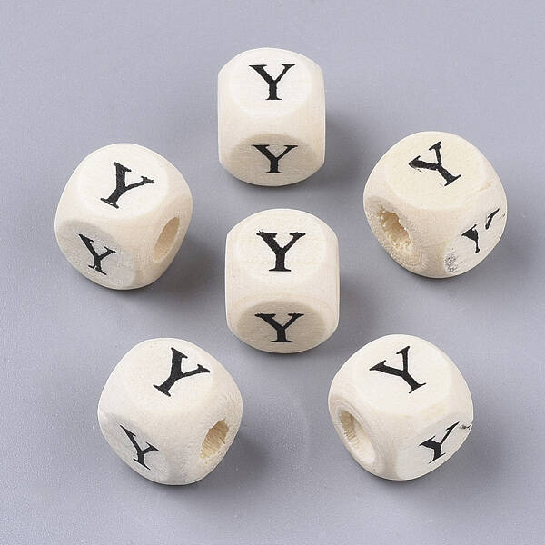 Printed Natural Wood Beads