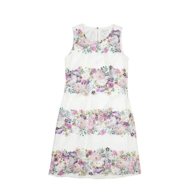 APRICOT Lace Shift Dress White Floral Sleeveless Short Womens UK 8