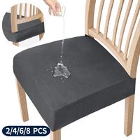 Easy-Going Waterproof Seat Covers for Dining Room Chairs Set of 2,4,6,8 Stretch Chair Seat Slipcovers Protector Removable and...