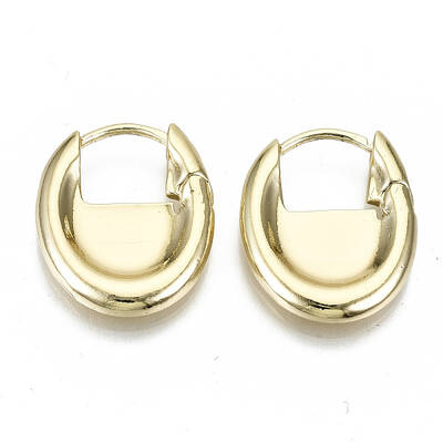 Brass Huggie Hoop Earrings