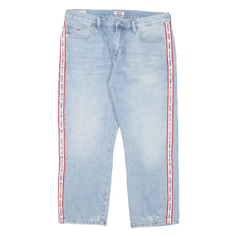 TOMMY HILFIGER Girlfriend Jeans Blue Denim Regular Straight Stone Wash Womens W32 L26