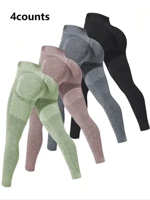 Women's High Waist Sports Leggings, High Stretch Seamless Comfy Breathable Skinny Pants for Yoga Gym Workout Running, Ladies ...