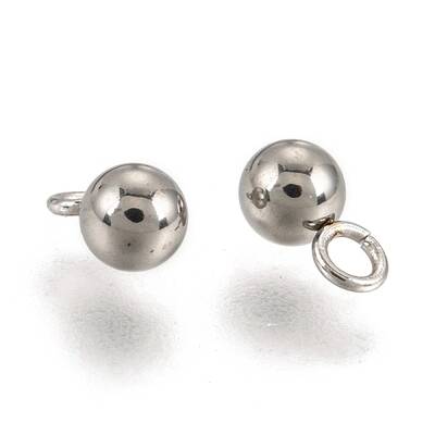 Tarnish Resistant 201 Stainless Steel 3D Ball Round Charms Pendants