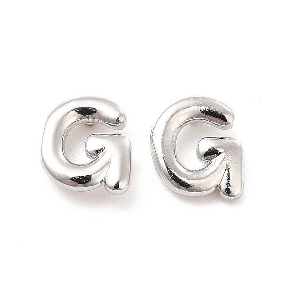 Brass Hollow Out Initial Letter Stud Earrings for Women