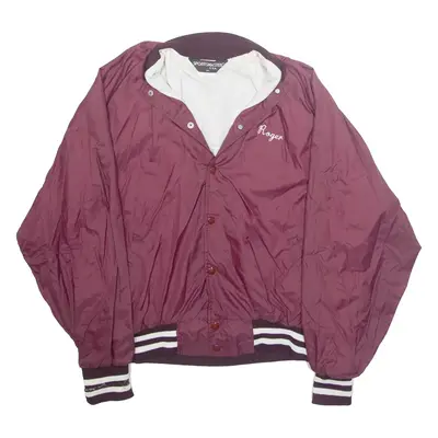 SPORTSMASTER Mens Varsity Jacket Red Nylon USA 2XL