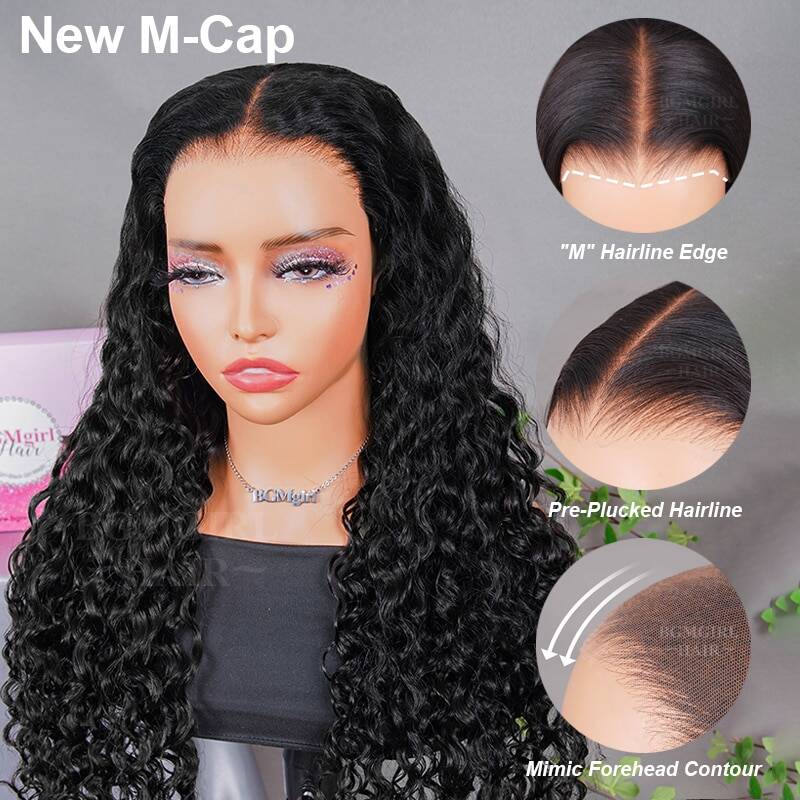 M-cap Water Wave 9x6 Wear Go Pre Bleached Tiny Knots HD Lace Wig