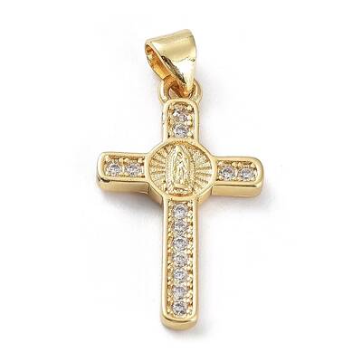 Brass Micro Pave Cubic Zirconia Pendants