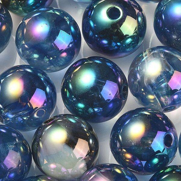 UV Plating Rainbow Iridescent Acrylic Beads