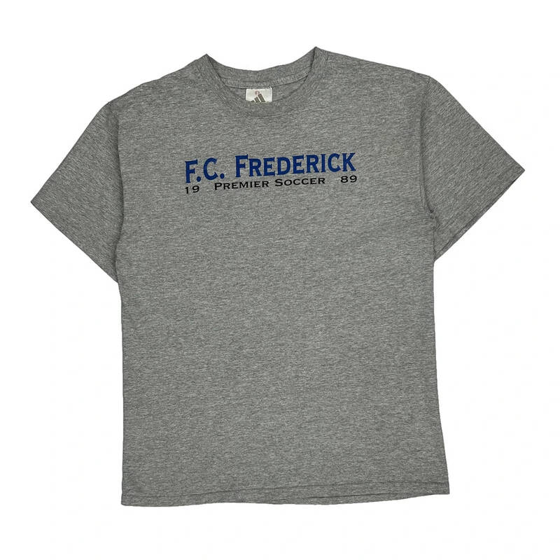F.C. Frederick Adidas Spellout T-Shirt - Small Grey Cotton