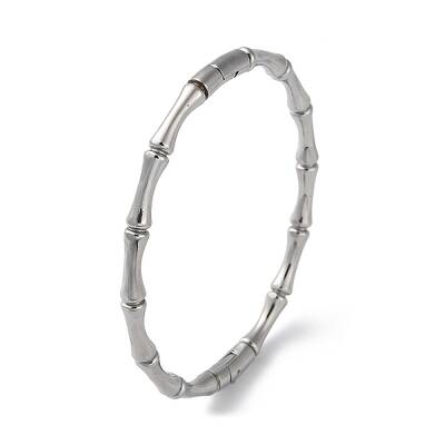 Rack Plating Brass Bamboo Stick Hinged Bangles
