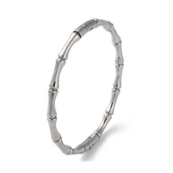 Rack Plating Brass Bamboo Stick Hinged Bangles