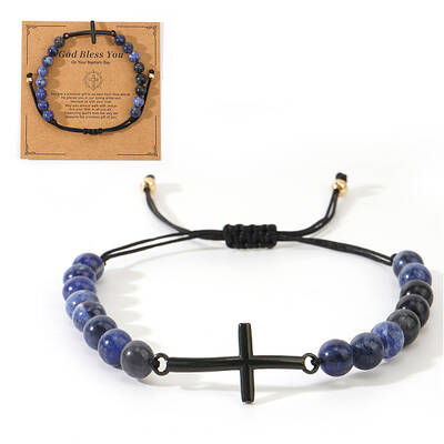 Natural Lapis Lazuli Beads Braided Bead Bracelets for Men