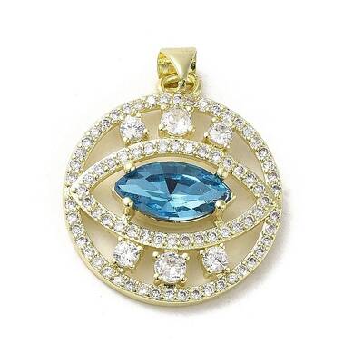Brass Micro Pave Cubic Zirconia Pendants