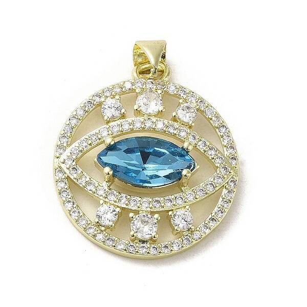 Brass Micro Pave Cubic Zirconia Pendants