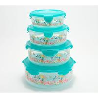 LocknLock 4-Piece Nestable Spring Printed Canisters