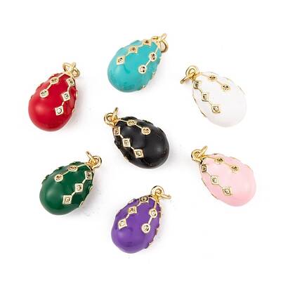 Brass Micro Pave Cubic Zirconia Pendants