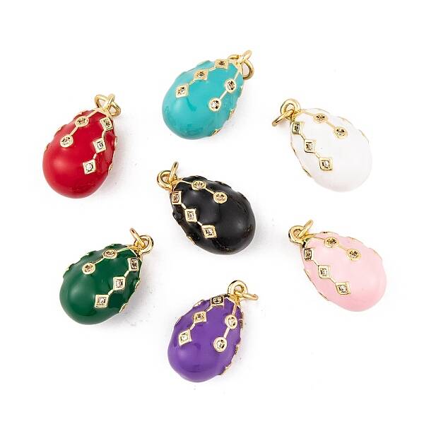 Brass Micro Pave Cubic Zirconia Pendants