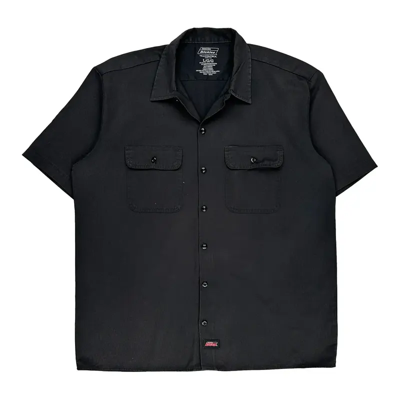 Dickies Short Sleeve Shirt - Large Black Polyester Blend | Size: large