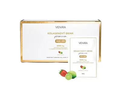 Venira Bevanda Al Collagene Per Capelli, Unghie E Pelle 50+ - Fragola E Lime, 30 X 10,8 G
