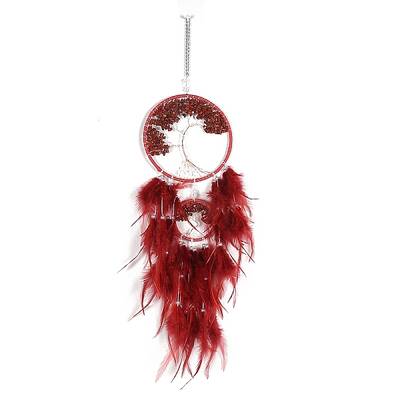Retro Style Iron & Natural Red Agate Pendant Hanging Decoration