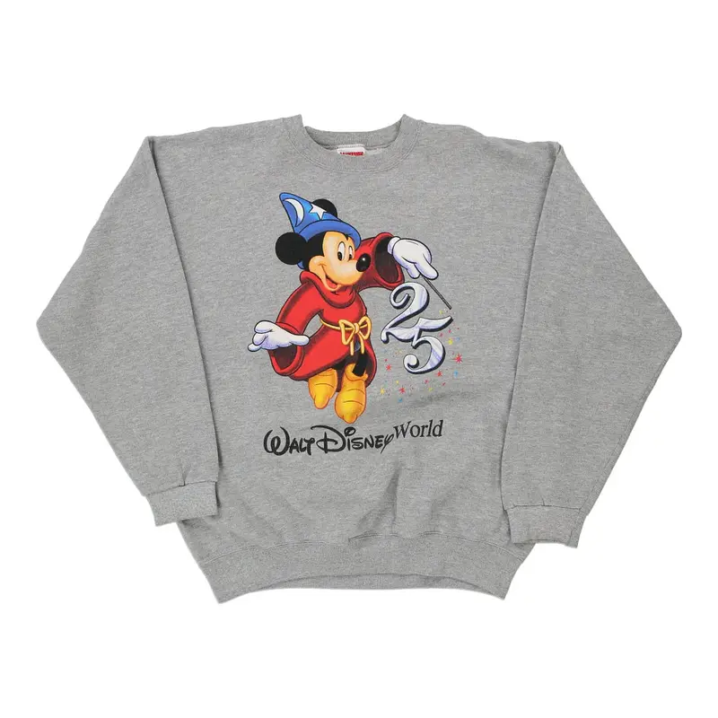 25th Anniversary. Made in USA Mickey Inc Graphic Sweatshirt - XL Grey Cotton Blend