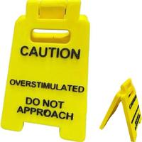Warning Overstimulated Desktop Sign, Don't Come Close Desktop Sign, Novelty Desk Ornament for Home Office, Office Desktop Dec...