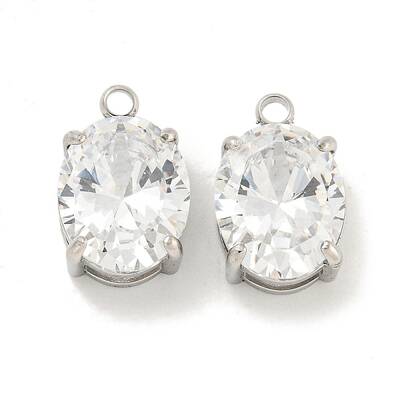 304 Stainless Steel Pendants Cubic Zirconia Pendants