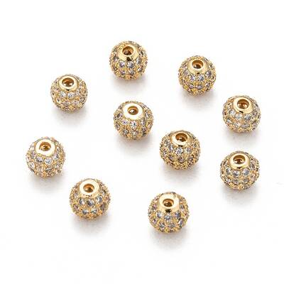 Brass Cubic Zirconia Beads