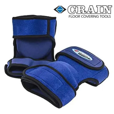 Crain Bon Tool Knee Pads Co. Model 197 Heavy Duty Portable Blue Carpet Installer Knee Pads with Extra-Wide Velcro Straps for ...