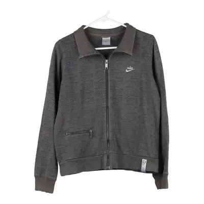 Nike Graphic Zip Up - Medium Grey Cotton Blend