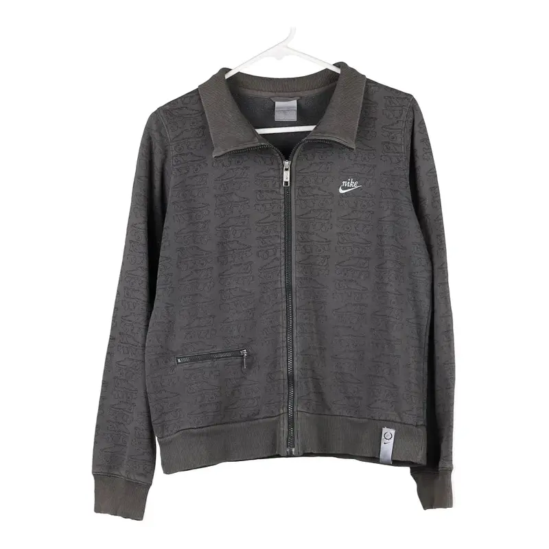 Nike Graphic Zip Up - Medium Grey Cotton Blend