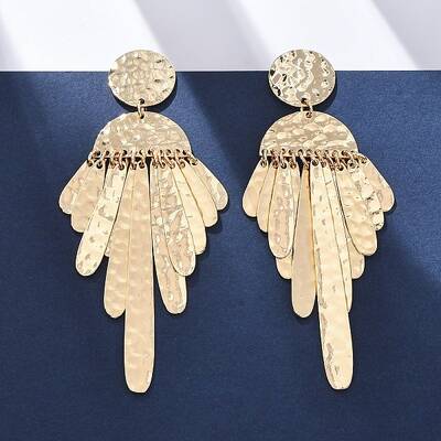 Zinc Alloy Flat Round Chandelier Earrings