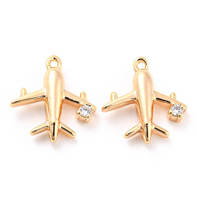 Brass Micro Pave Cubic Zirconia Charms