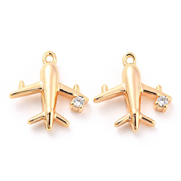 Brass Micro Pave Cubic Zirconia Charms