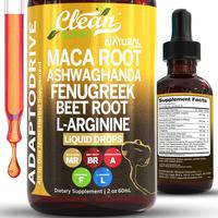 Organic Maca Root Liquid Drops with Ashwagandha, Fenugreek, Beet Root and L-Arginine Liquid Multivitamin for Women and Men - ...